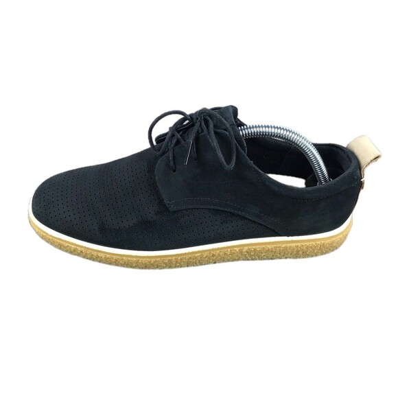 ECCO Crepetray Shoes Women’s Sz US 10/EU 41 Black Suede Derby Casual Gum Outsole - Picture 1 of 14